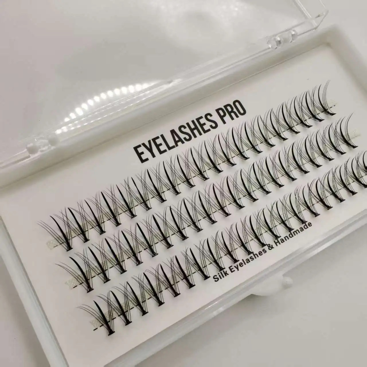 HXD DIY Hand Made Eyelash Extension Segmented Flase Lashes Dramatic Lash Bundles Soft Ribbon Strip Eyelashes Makeup Lash