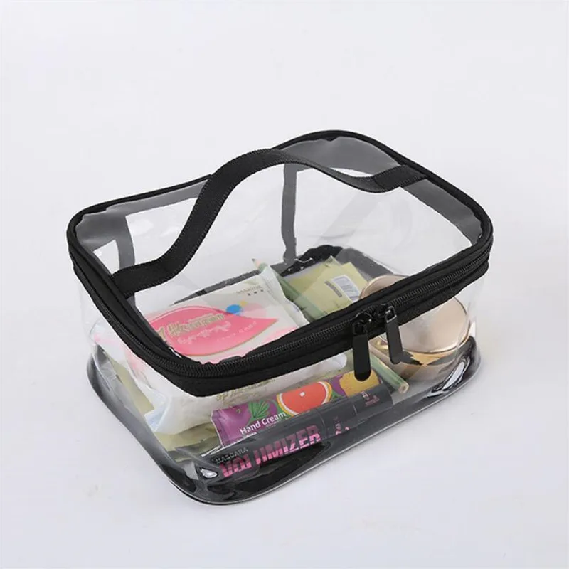 Trousse de maquillage de bain en PVC transparent étanche pour femme, boîte à fermeture éclair de voyage, trousse de toilette de beauté, trousse de rangement d'évaluation