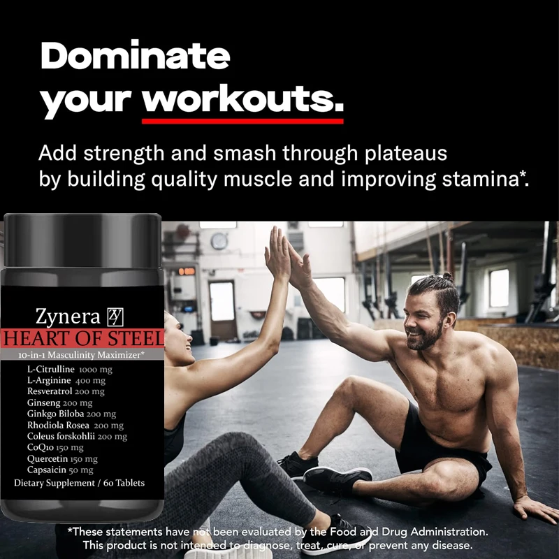 Male Endurance Supplement, Performance, Supports Reproductive Health ，L-Citrulline L-Arginine Ginseng for Men view 2