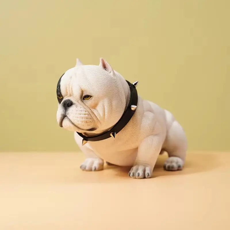 JXK 1/6 ミニいじめ犬モデルかわいい動物フィギュアアメリカンいじめっ子ピットブルコレクターペット装飾現実的な教育ギフト