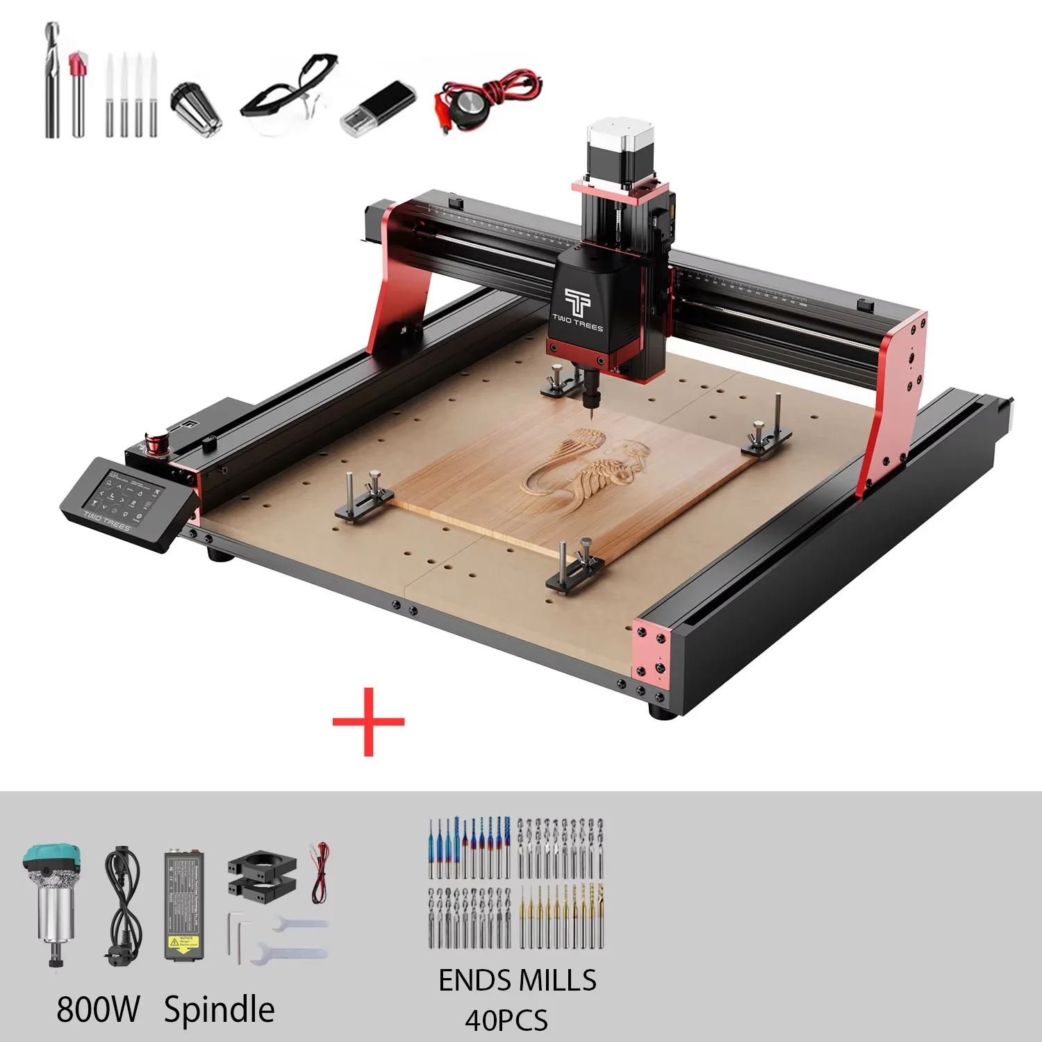 TWOTREES TTC450 Pro CNC-machine 4-assige metalen snijmachine voor CNC-routermachine en lasergravure Snijden van hout GRBL-controle