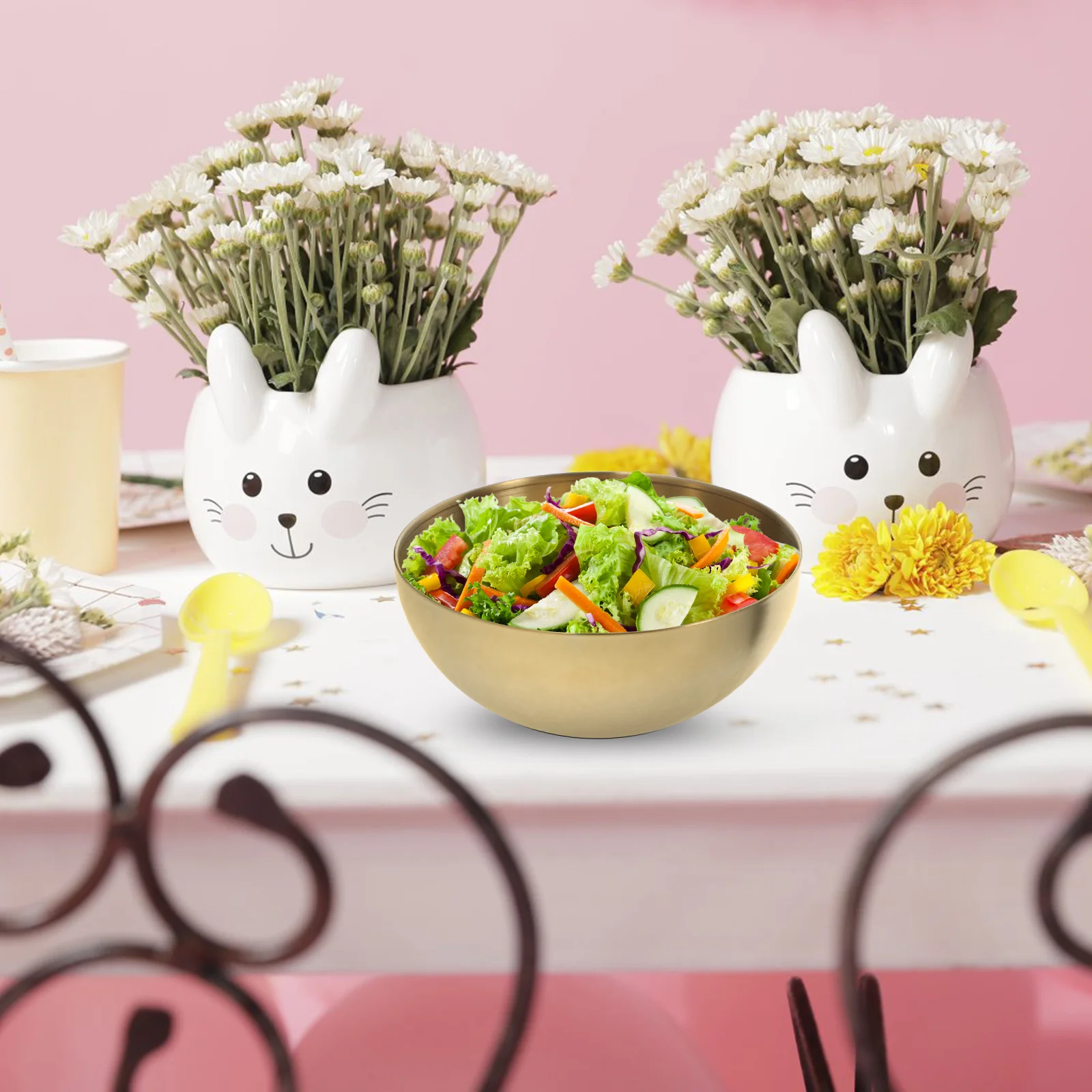 وعاء سلطة من الفولاذ المقاوم للصدأ طبقة واحدة وعاء أرز للحساء المعكرونة تخزين المواد الغذائية أدوات المائدة المطبخ طبق تقديم أدوات المائدة المطبخ #5