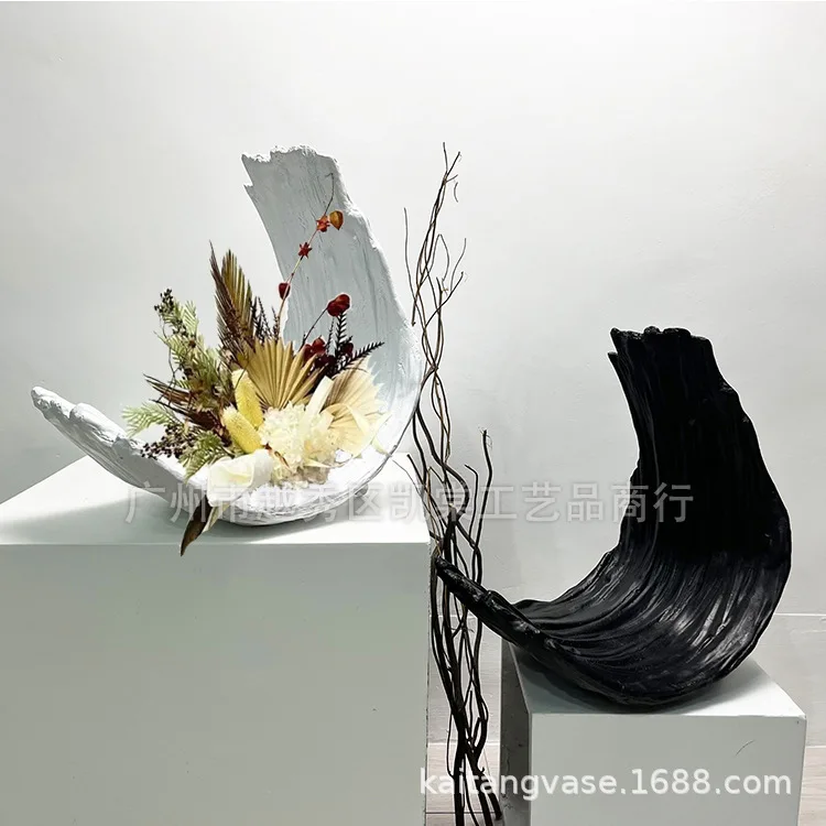 Simple resin flower pot ornament wholesale, home hotel office living room entrance bedroom, soft floral decoration