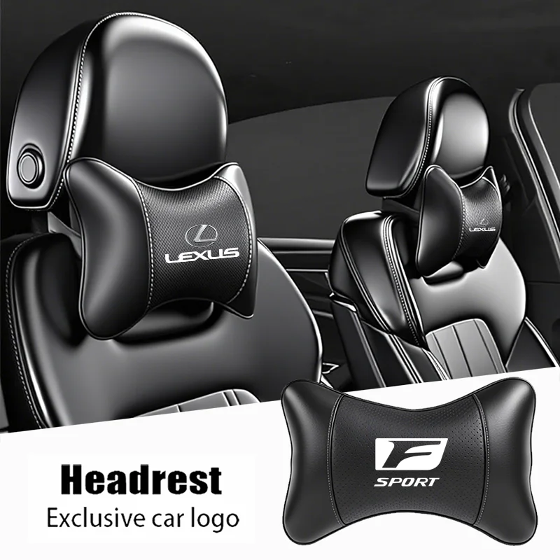 Lexus encosto de cabeça do assento de carro logotipo automático pescoço travesseiro acessórios para lexus f esporte es rx nx ls ux lm lx gx lc rz é ct gs rc hs sc lbx