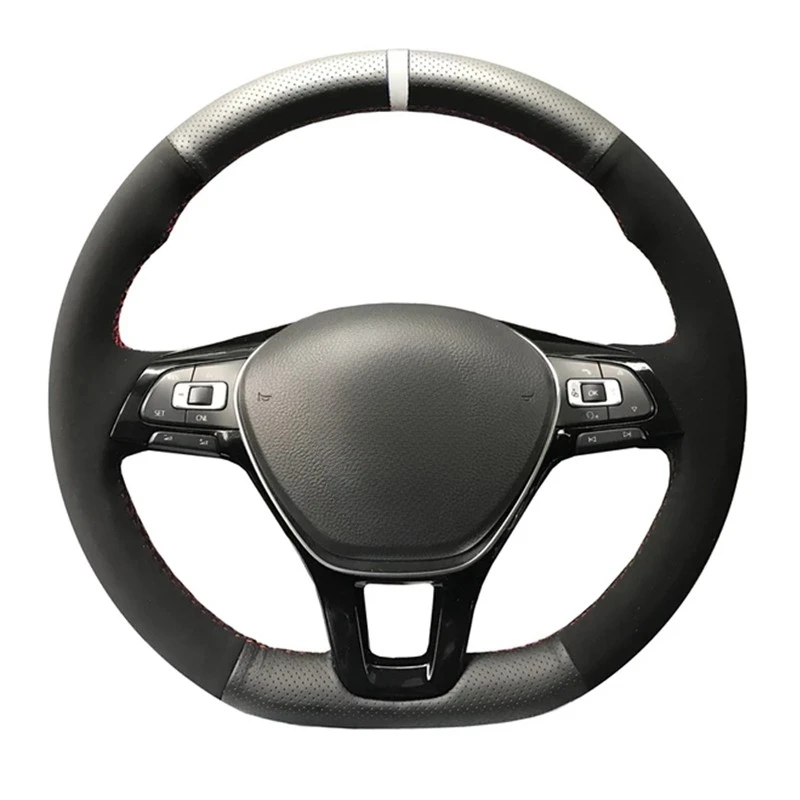 Anti-Slip Wildleder Leder Auto Lenkrad Geflecht Abdeckung Für Volkswagen VW Golf7 Mk7 Neue Polo Jetta Passat B8 Tiguan Sharan
