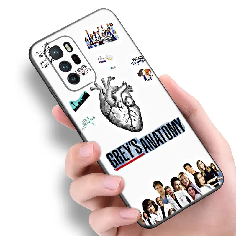 Greys Anatomy Doctor Nurse Black Silicone Phone Case For Xiaomi Redmi Note 9 10 11 11S 11T 12 13 Pro 5G Plus 9S 10S 12S