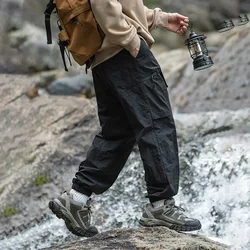 TFETTERS Autumn Men Cargo Pants 2026 Multi Pocket Waterproof Solid Color Casual Pants 100% Nylon Outdoors Tourism Men Clothes