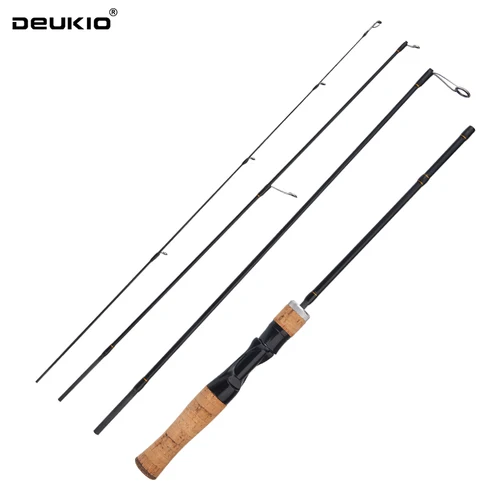 Caña de pescar giratoria DEUKIO de carbono, 4 secciones, 1,8 m, caña de viaje portátil, cañas de pescar giratorias, aparejos de pesca
