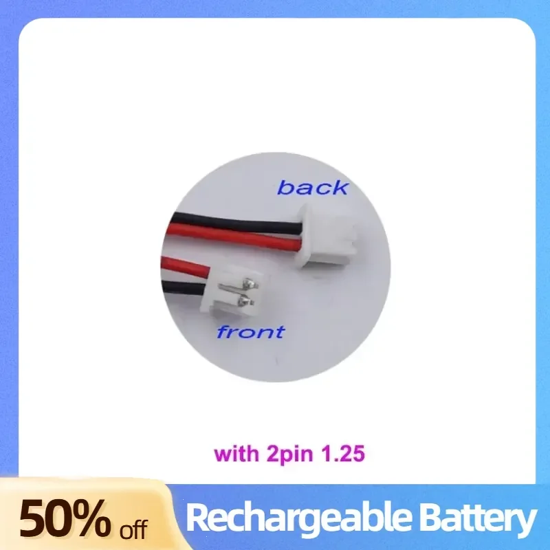 3.7V 2000mAh 7.4Wh Rechargeable Lithium-Polymer Battery Pack 704060 JST 2Pin 1.25mm for Baby Monitor GPS Car Camera view 3