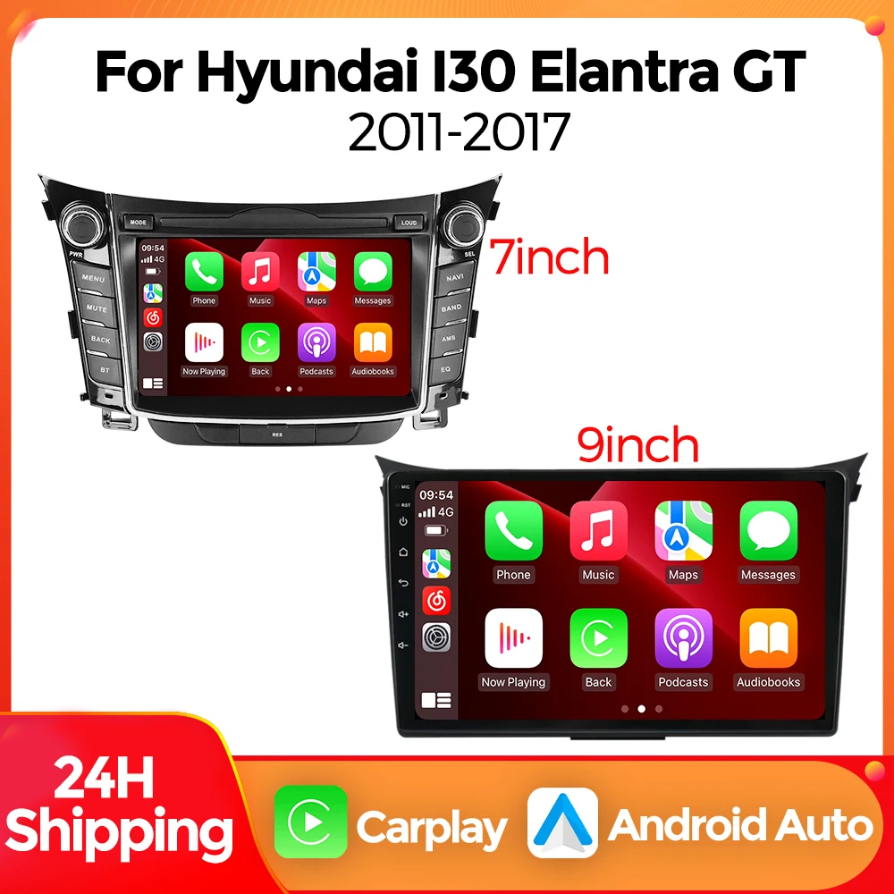 MEKEDE 7'' 9'' Carplay Android Auto Car Radio For Hyundai i30 Elantra GT 2011 - 2017  Car Multimedia Video Player Autoradio BT
