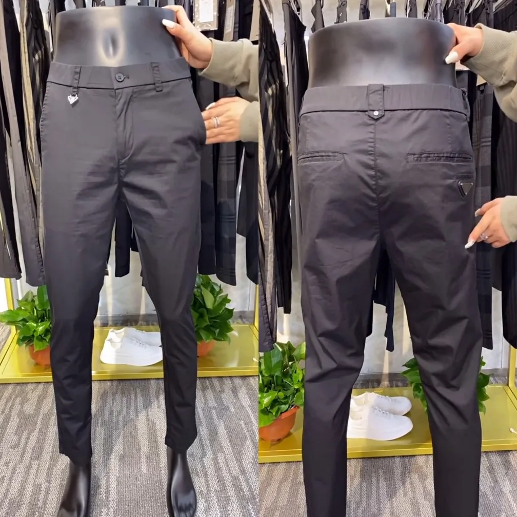 

Мужские повседневные брюки прямого кроя с эластичным поясом, модные, в городском стиле, антибактериальные, однотонные, рабочая одежда, весна-осень, удобные