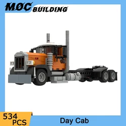 MOC Building Blocks City Transport Vehicle Semi Truck Day Cab Camper Model DIY Assemble Bricks Collection Car Toys Creative Gift