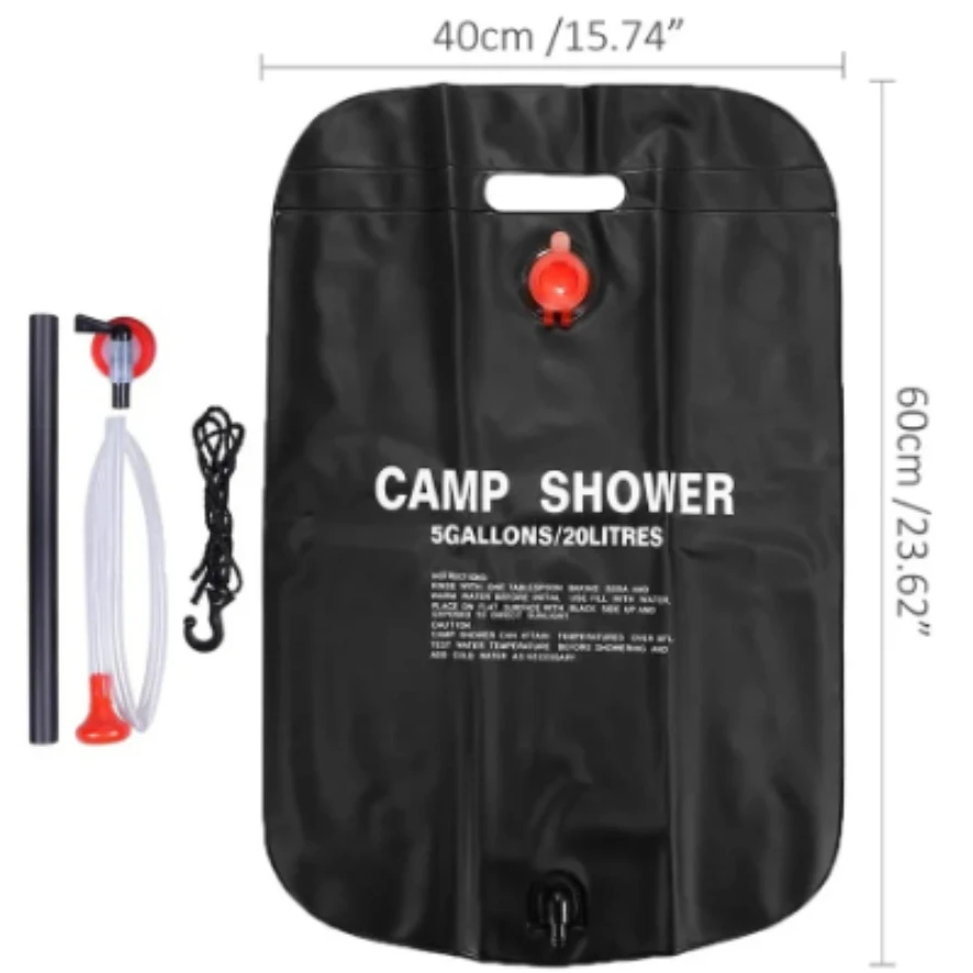 

Outdoor Shower Bags 20/40L Foldable Solar Shower Bag Outdoor Bath Water Bag Camping Sun Compact Heated Water Shower Bags Scrubbi