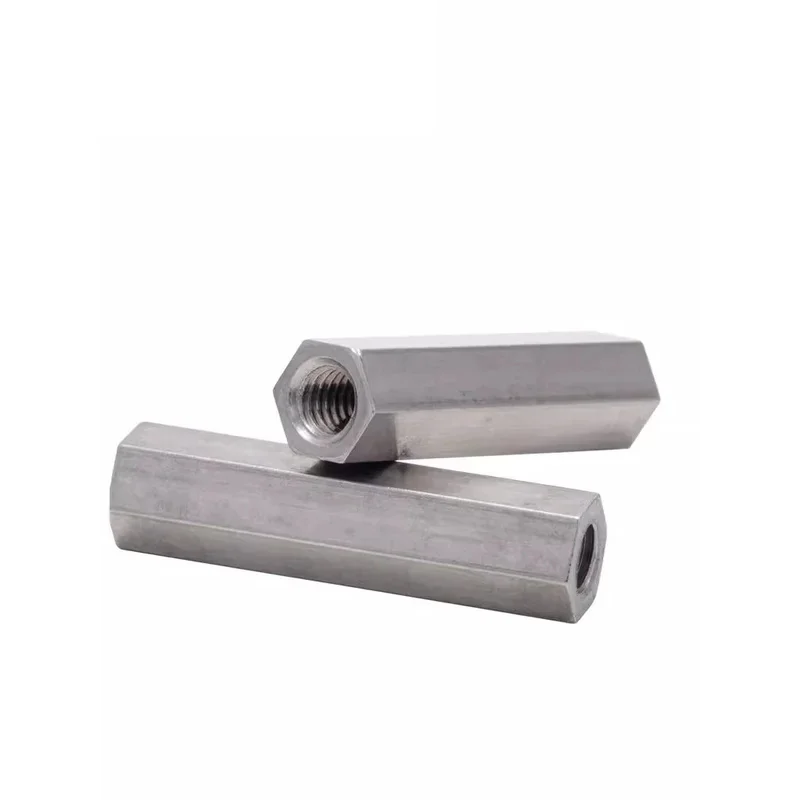 

M5 M6 M8 M10 304 Stainless Steel Hexagon Extended Nut / Threaded Rod Connector - 2-Way Screw Cap Fastener