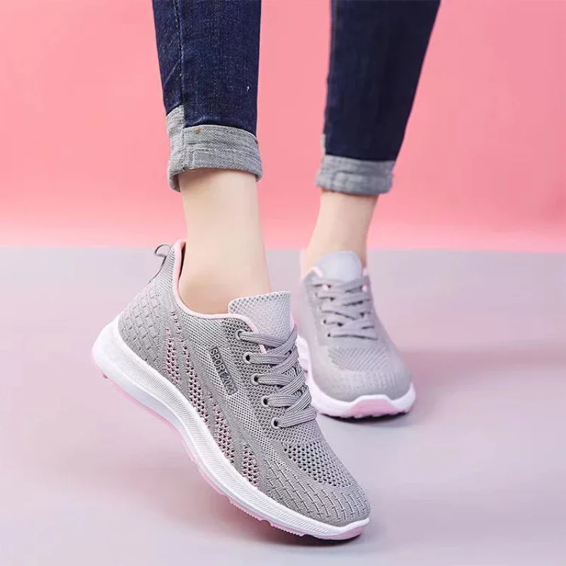 Fashion Women's Sneakers Lightweight Womens Shoes Comfortable Ladies Vulcanized Shoes Outdoor Lace-up Training Shoes Zapatillas