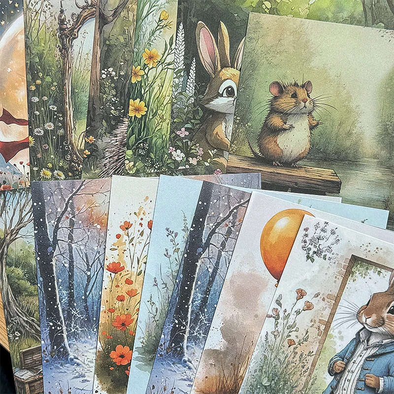 MR กระดาษ 24 แผ่น/ถุง Forest Encounters วัสดุกระดาษ DIY กรอบรูปสมุดภาพนิตยสารคู่มือ Backing พื้นหลังกระดาษ
