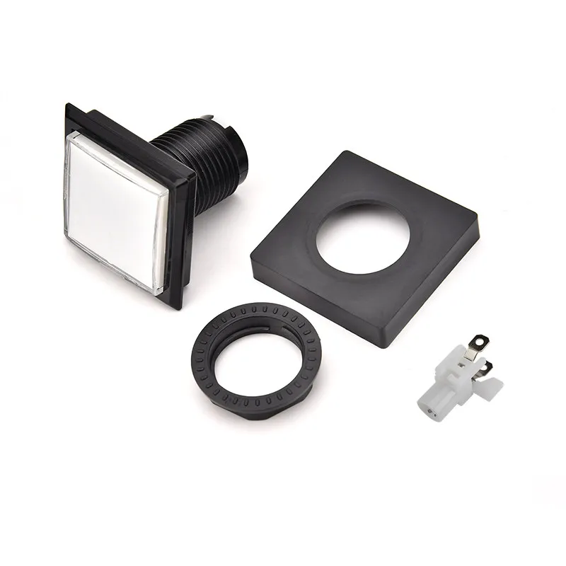 Large Square Black Button for Arcade Coin Operated Game Machine Gaming Room Amusement Machine Accessories Replacement