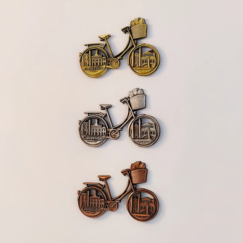 Britain，University of Cambridge，Bicycle，3D Stereoscopic，Tourism souvenirs，Metal，Decoration home，Refrigerator magnets