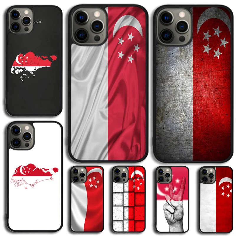 Singapore Flag Phone Case For iPhone 14 15 16 13 12 Mini Max Cover For Apple iPhone 11 Pro Max 6 8 7 Plus SE2020 Coque