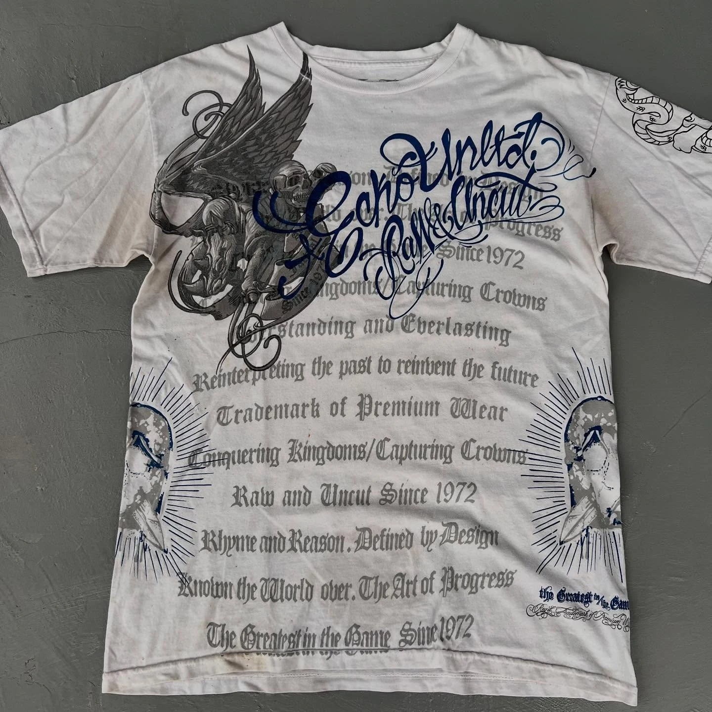 

Модная футболка 2000-х годов Ecko X MMA Ovp Collection с длинными рукавами и круглым вырезом, уличная модная мужская одежда