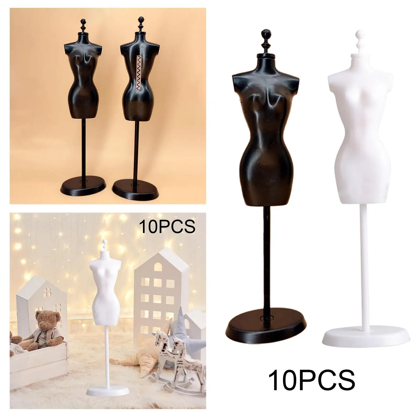 10Pcs Wedding Mannequin Stand Skirt Support Photo Props Life Scene 1/6 Doll Miniature Mannequin for Dressmaker Jewelry Display