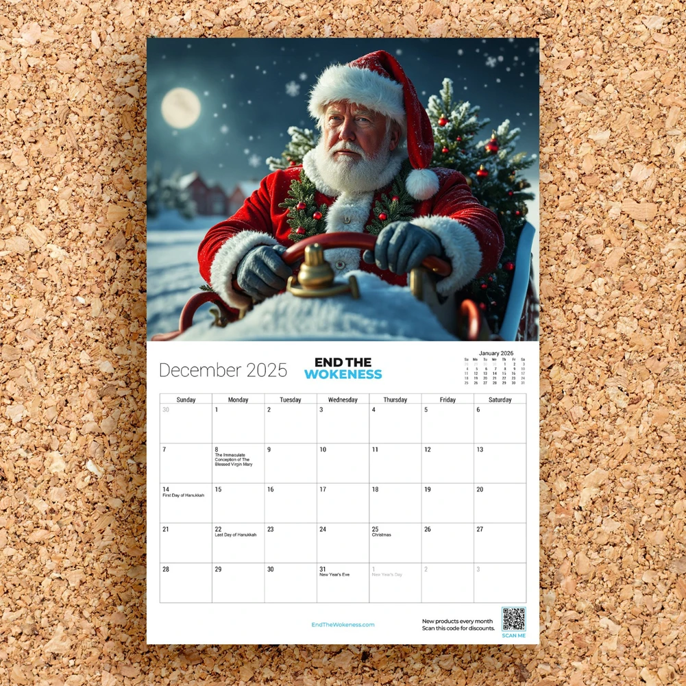 تقويم ترامب 2025، تقويم حائط مضحك معلق، وسادات ملاحظات مخططة التقويم الشهري