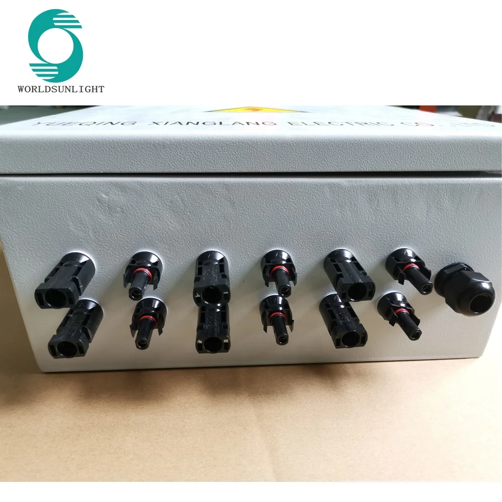 Wholesale Factory Price IP65 3 IN  OUT 25A 1000V DC Iron Material Solar PV Array Metal Combiner Box with  CONNECTOR