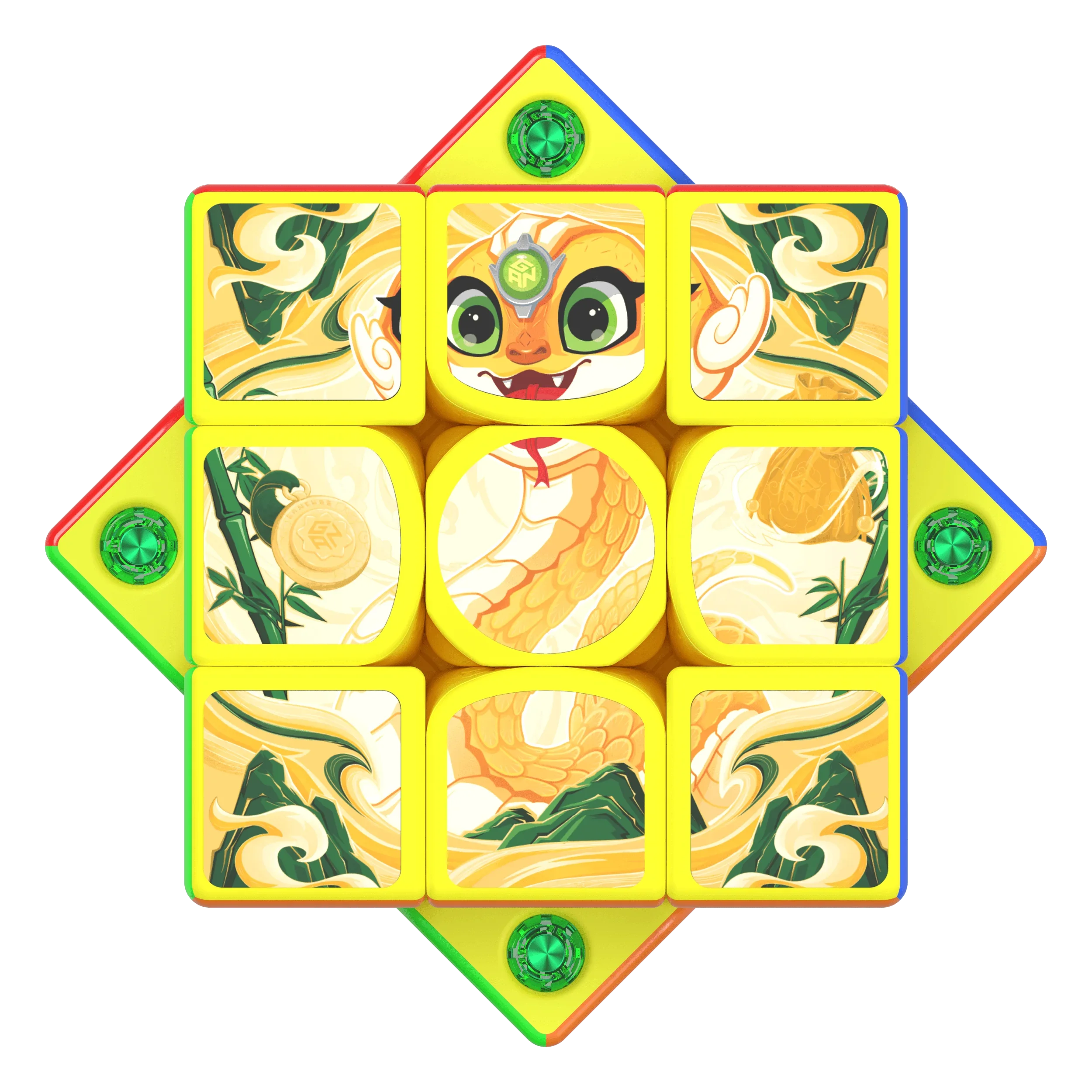 [MeowCube] 2025 Schlangenjahr GAN356M E X3 Magnetischer spezieller Zauberwürfel 3x3 Geschwindigkeit GAN356 ME Schlangenwürfel Puzzle GES Spielzeug zum Anfassen