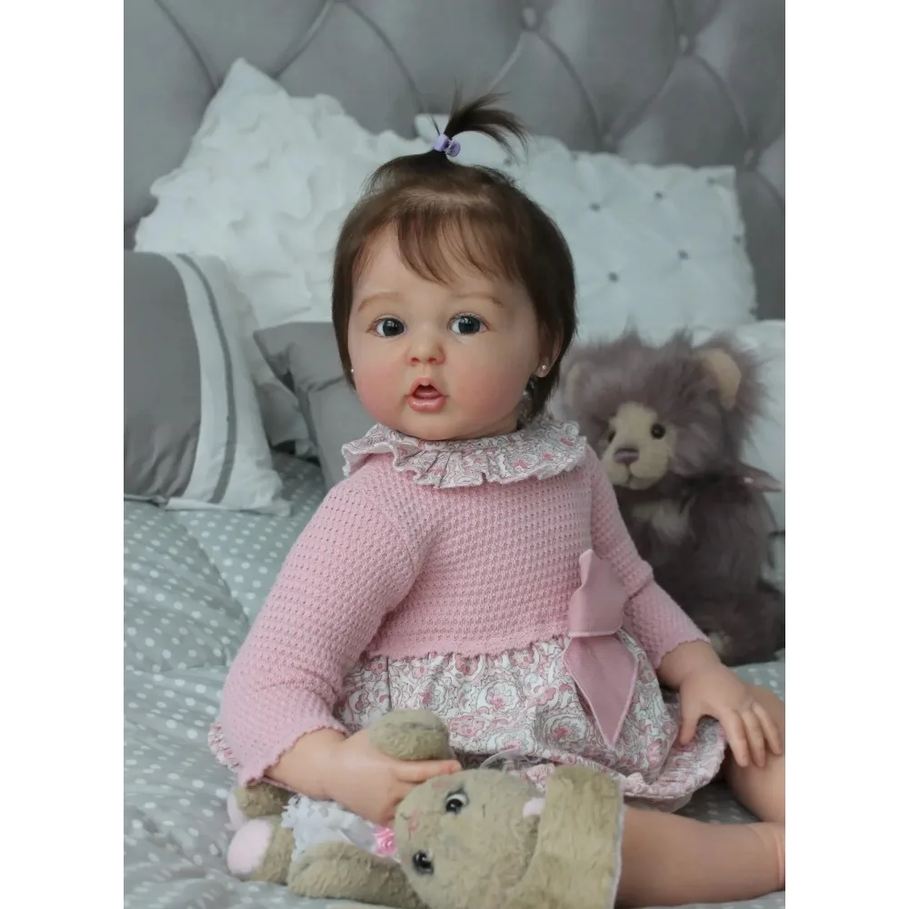 60CM Reborn Toddler Baby Doll Erin Soft Cuddly Handmade Lifelike Newborn Baby 3D Skin with Visible Veins Muñecas Bebés Reborns