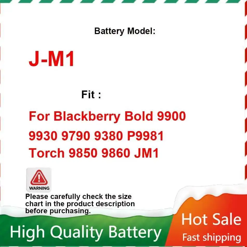 

Safe And Reliable J-M1 For Blackberry Bold 9900 9930 9790 9380 P9981 Torch 9850 9860 JM1 Mobile Phone Battery 1230Mah