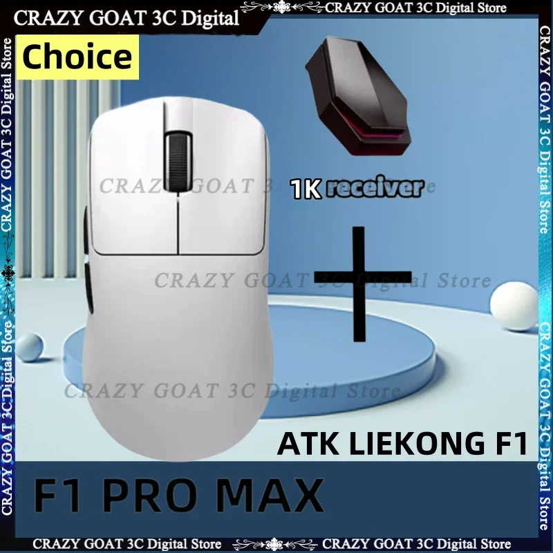 ATK F1 Pro Max Wireless Dual Mode Mouse Paw3950 8k Ultimate Customized Lightweight Mouses Ergonomics Esports Accessory,white