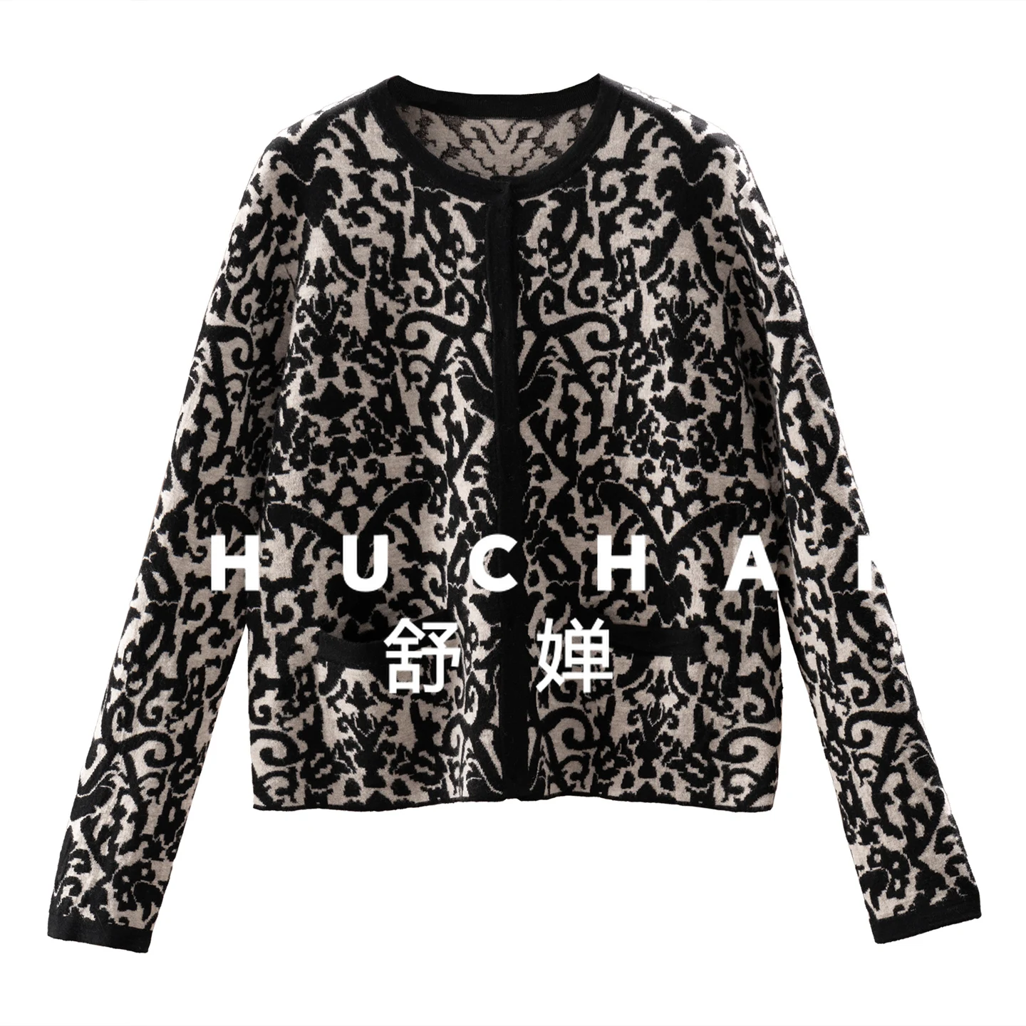 

Vintage Baroque Siping Double-Sided Jacquard Wool Cashmere Sweater Cardigan Women's 35I6 Sweaters