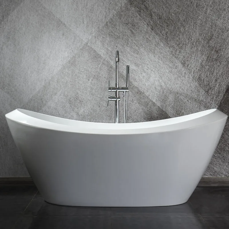 

Bathroom factory direct sales acrylic independent docking bathtub large size super deep deepening silent drainage bath