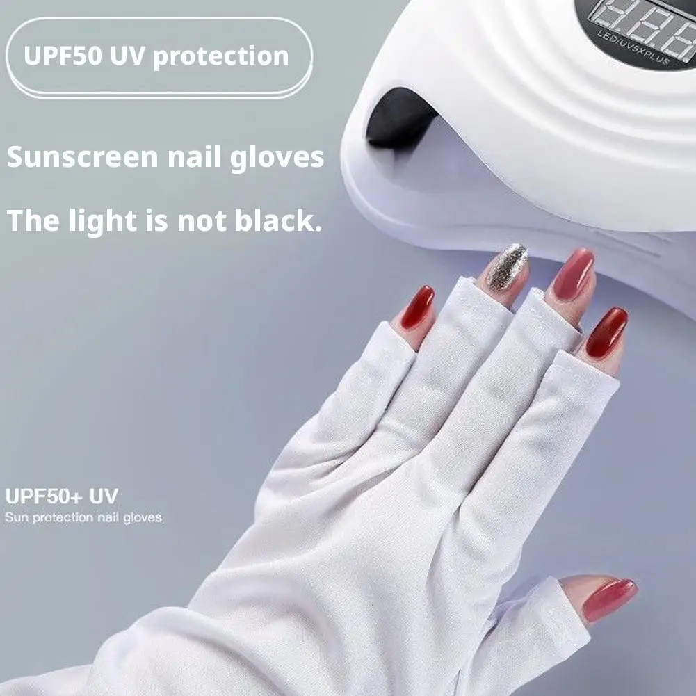Rękawiczki UV do paznokci, rękawiczki chroniące przed promieniowaniem UV, bez palców dla kobiet, do manicure żelowego, chroniące przed światłem UVA UVB do lampy do paznokci żelowych.
