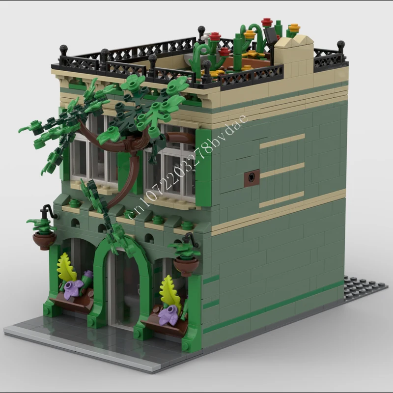 ชุดตัวต่อ MOC ร้านขายต้นไม้ 1098 ชิ้น แบบจำลองถนน ชุดตัวต่อสร้างสรรค์ ของเล่นประกอบเอง ของขวัญวันคริสต์มาส วันเกิด สำหรับเด็กทุกวัย