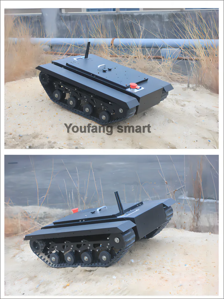 50kg Load TR500S RC Tank Rubber Tracked Chassis 24V 300W Brushless DC Motor STM32 System ROS Robot Car for RC Tank to FS Handle