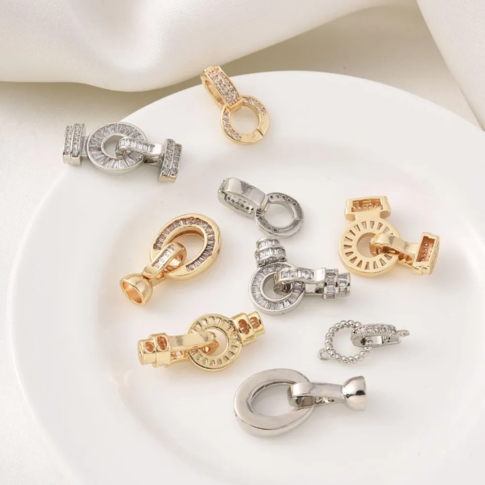 

14-каратное позолоченное Т-образное циркониевое жемчужное ожерелье ручной работы с жемчужной застежкой, браслет ручной работы, с соединительной кнопкой из белого золота на конце