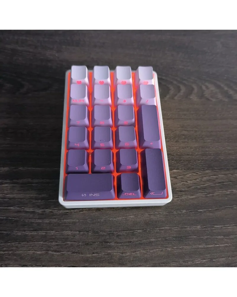 Keypad 21 keys side engraved keycap light-transmitting pbt material oem height gradual change mechanical keyboard cap
