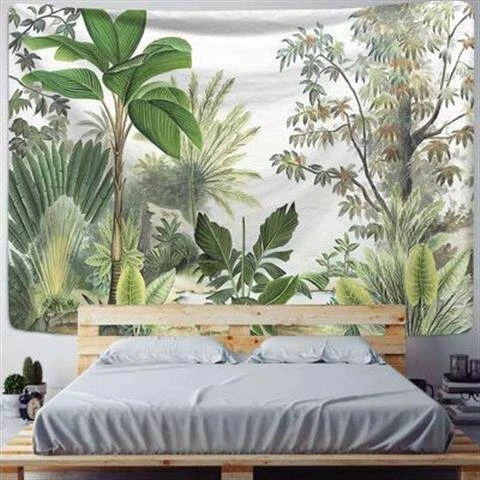 VIKAMA Tropical Jungle Leaves Tapestry, 6 Assorted Designs, Wall Hanging Art for Bedroom Living Room
