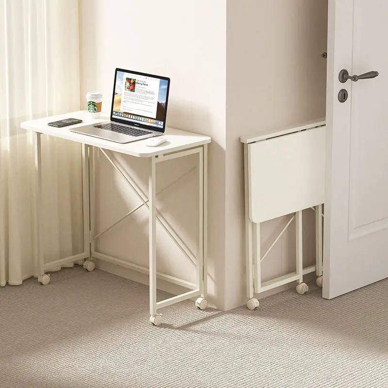 

For Home Room and Space-Saving Storage Office Furniture Foldable Multi-Function Portable Computer Desk with Rolling Base