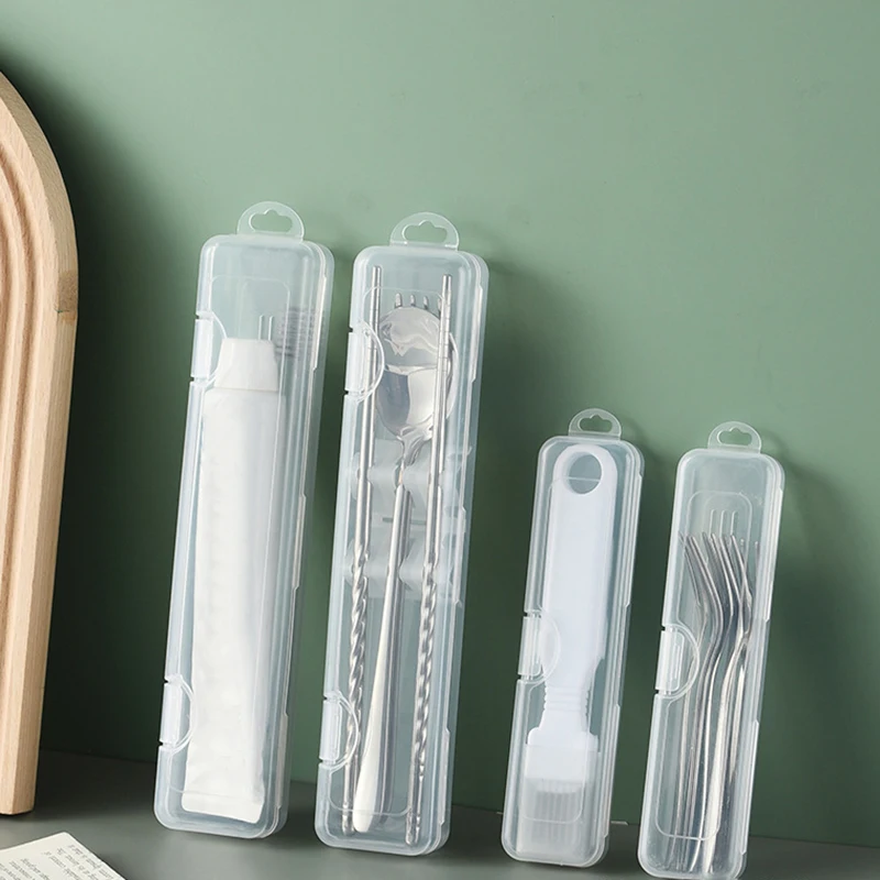 Organizador portátil de brochas de maquillaje, vajilla transparente con cubierta, caja de almacenamiento, accesorios de cocina, 1 unidad