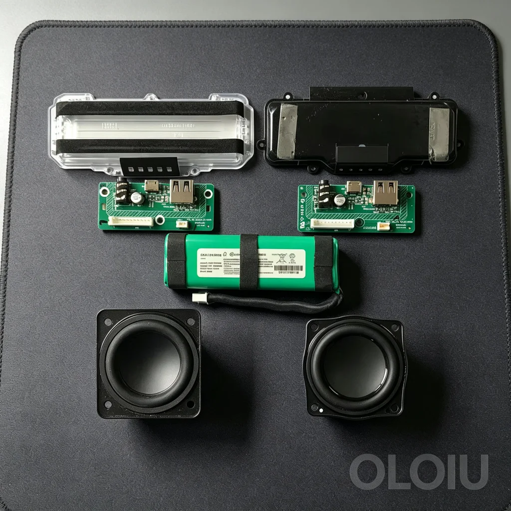 OLOIU Für JBL CHARGE3 Generation Shock Wave Bluetooth-Audiolautsprecher, Akku, Akkudeckel, Ladeanschluss, Stromanschluss, Kopf