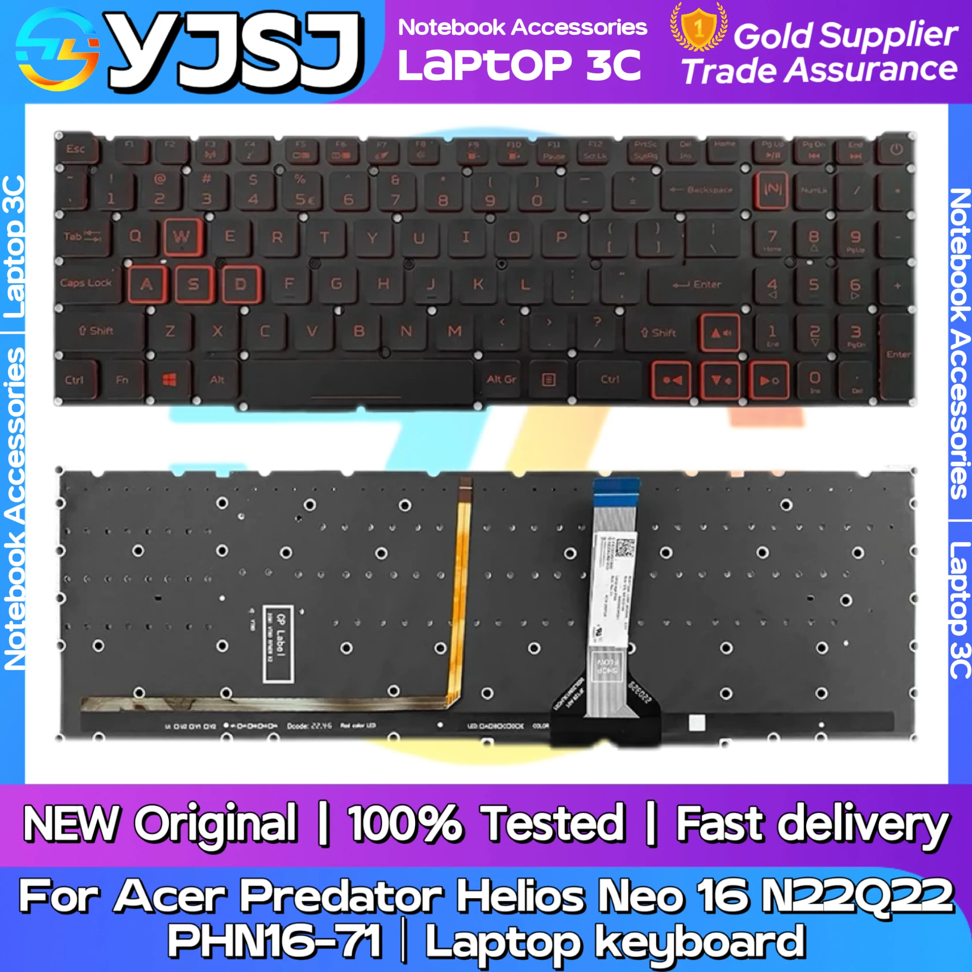 New Original Laptop Notebook keyboard For Acer Predator Helios Neo 16 N22Q22 PHN16-71 backlight keyboard
