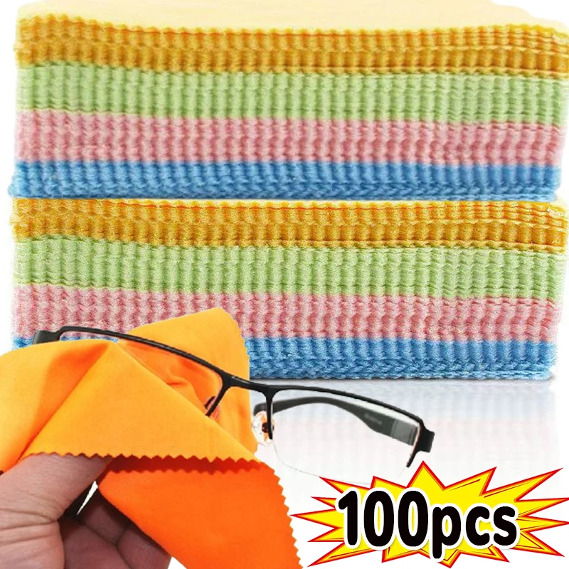 100pcs High Quality Chamois Glasses Cleaner Microfiber Cleaning Cloth for Glasses Cloth Len Phone Screen Cleaning Wipe Wholesale