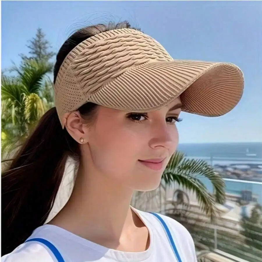 

3pcs Women Sun Visor Hat Elastic Brimless Outdoor UV Protection Cap