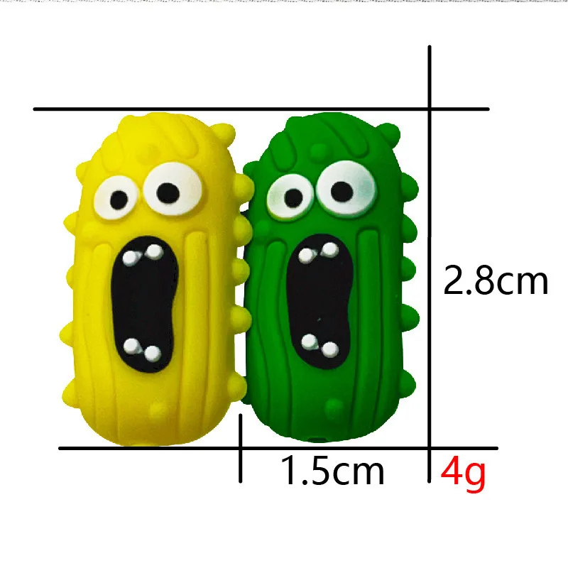 3pcs Cartoon Cucumber Focus Silicone Beads 3D Silicone Cartoon Screaming Pickle Silicone Beads Screaming Pickle Keychain