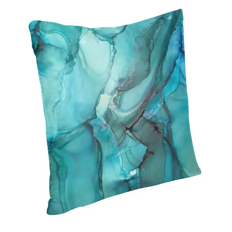 Layers Of Turquoise Square Pillow Cover Home Decor Gems Geometric Patterns Cushions Throw Pillow for Car Double-sided Printing