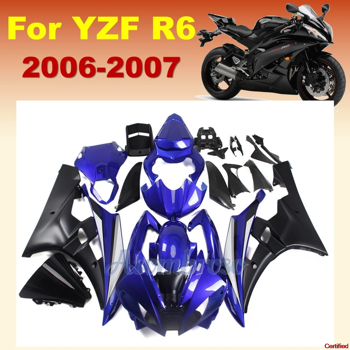 

YZF R6 2006 2007 обтекатель YZFR6 06 07 YZF-R6 для деталей мотоциклов Yamaha, комплект обтекателя с полным покрытием