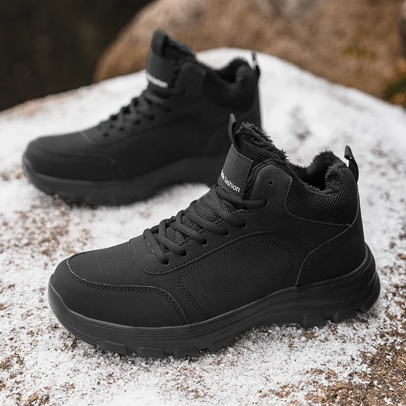 

Winter Warm Boots Men Casual Sports Mountaineering Shoes Outdoor Travel Non Slip Wear Resistant Warm Cotton Shoe Large Work Shoe
