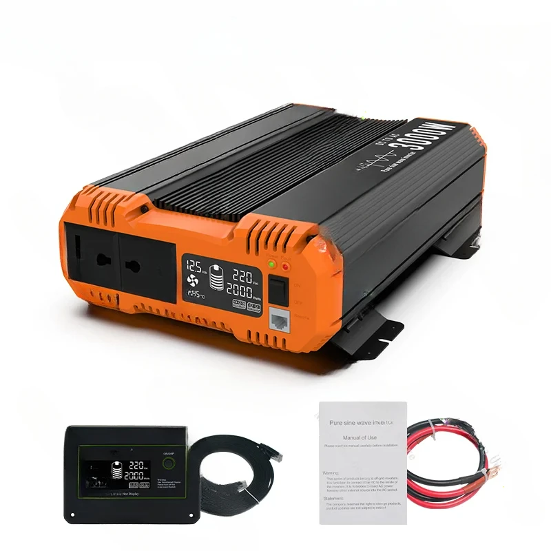 Pure Sine Wave Inverter 12V 24V 48V To 220V 230V LCD Display Auto Accessories Power Converter For Home Camping  And RV